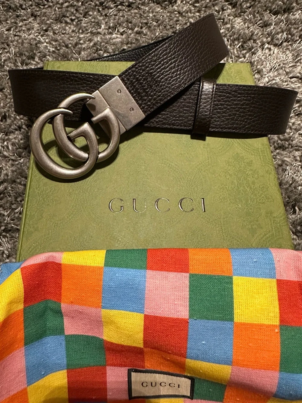 Gucci Men’s Reversible Black/Brown Leather Belt